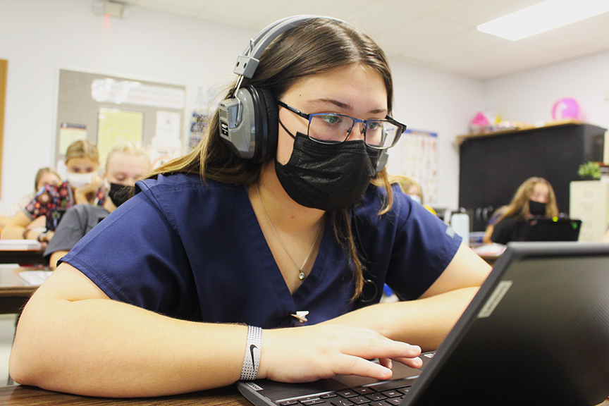 On September 13th, senior Mackenzie Bilski works on her OSHA training. The mask mandate is important to my family, Bilski says. NCC continues to have a strict policy regarding the mask mandate.