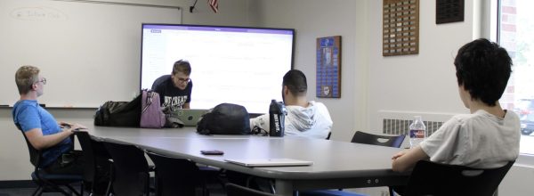 Sponsor Jennifer Hoxworth introduces other members including senior Saeed Shalabi, sophomore Hunter Ake, junior TJ Kahoe, and senior Katelynn Murphy. In this meeting, dates of next meetings and what the club will be doing were discussed. Infinity Club will meet every second Wednesday, other than in January and May.