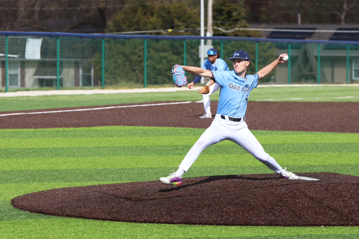 Pitcher Caiden Bean throws a pitch during the baseball game. 